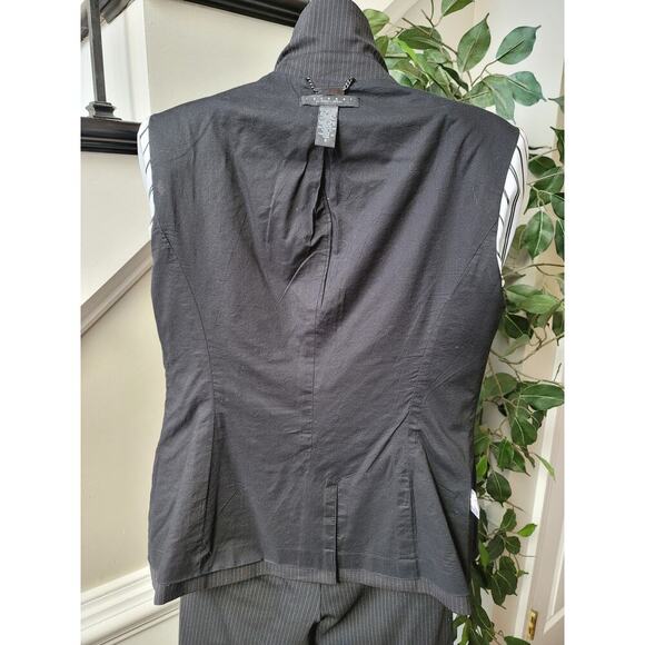 Laundry Women 2 Piece Suit Size 8 Black Wool Striped Long Sleeve Single Breasted - Picture 9 of 14